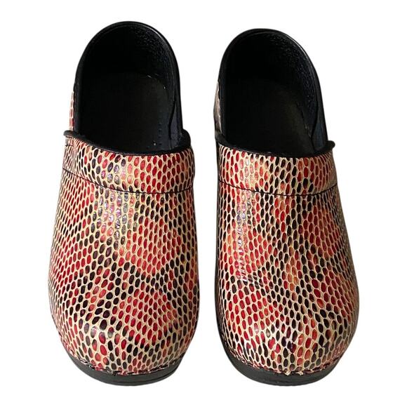 Sanita Clogs Womens Colorful Snake Leather SlipOns Size EU 35 US4 Nurse Shoes - Picture 8 of 12